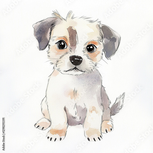 Cute and Creepy Pumi Dog Watercolor Clip Art - Adorable and Unique Illustrations of Pumi Dogs in a Whimsical Watercolor Style Perfect for Pet Lovers and Art Enthusiasts