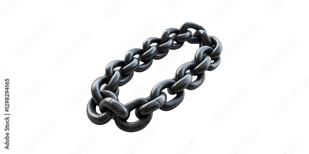 Obraz premium Close-up of metal chain links isolated on transparent background