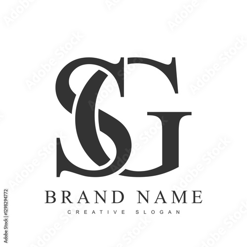 SG trendy logotype template. Initial letter s and g classic font style. Creative logo for company name or identity.
