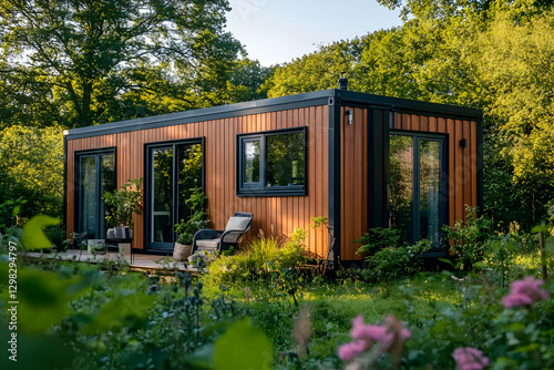 Modern Wooden Cabin Illustration