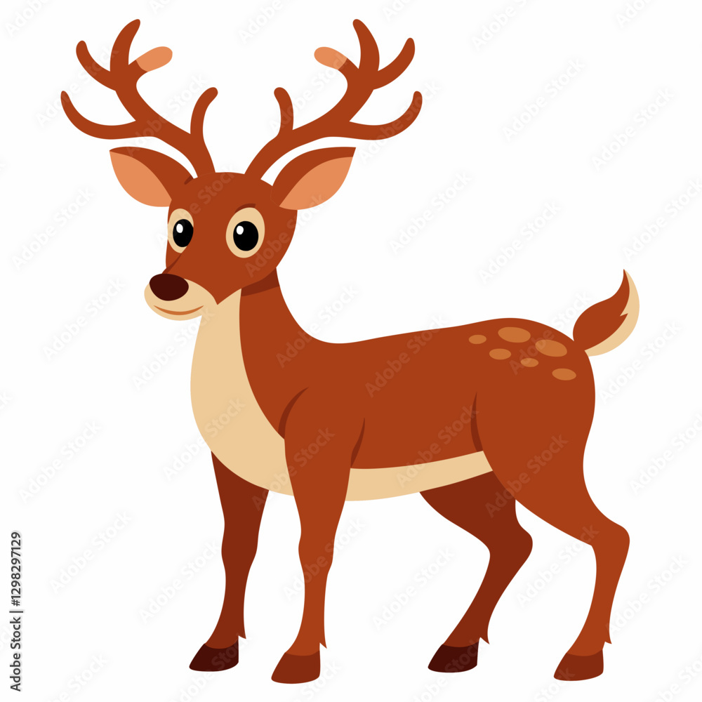 Obraz premium Reindeer icon standing on a white background