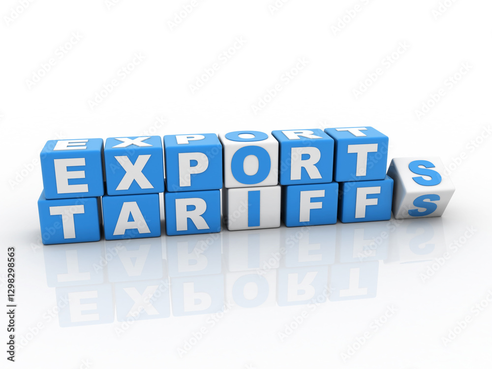3D illustration import export tariff concept 3D illustration import export tariff concept