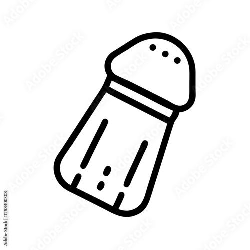 Vector icon of a salt shaker showcasing a simple design for culinary or restaurant applications