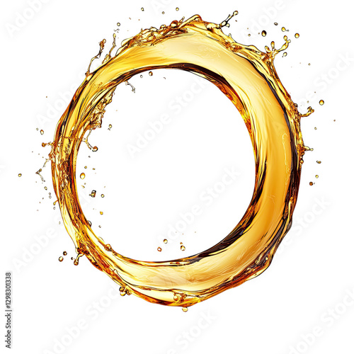 A flying oil splash in the shape of an 