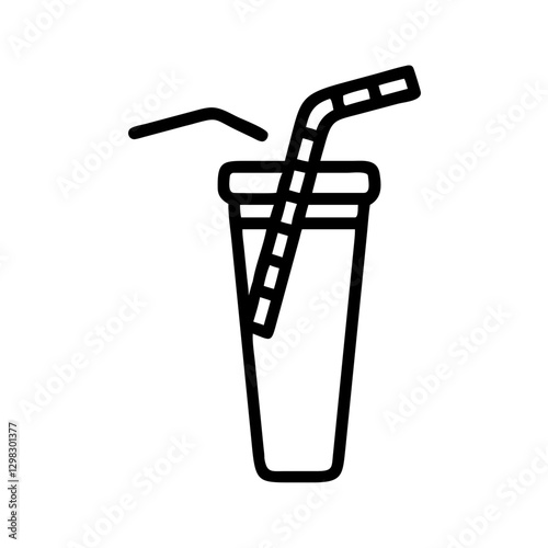 Iconic vector representation of a drink cup with a sipping straw designed for various applications in graphic design and digital art