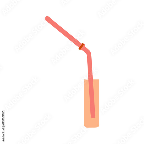 Creative vector icon of a sipping straw displayed in a beverage, perfect for illustrating drinks and refreshment concepts