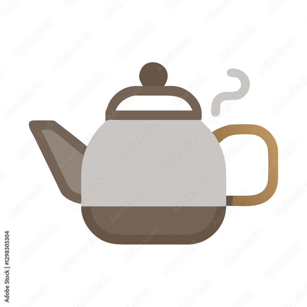 Stylish vector icon of a steaming kettle designed for modern kitchen use with a simple, elegant appearance Stylish vector icon of a steaming kettle designed for modern kitchen use with a simple, elegant appearance