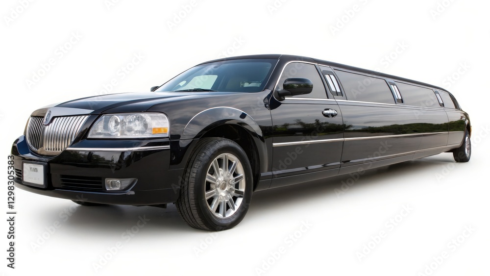 Black Limousine on White Background Black Limousine on White Background