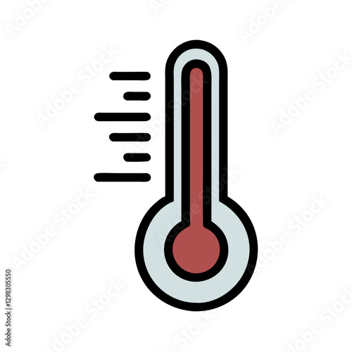 Visual representation of temperature indicating high heat with a thermometer icon showcasing a modern design in a minimalist style