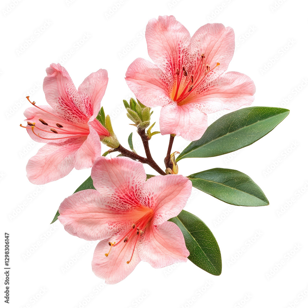Beautiful azalea flowers with vibrant pink petals isolated on a simple transparent background, Azalea flowers isolated on transparent background Beautiful azalea flowers with vibrant pink petals isolated on a simple transparent background, Azalea flowers isolated on transparent background