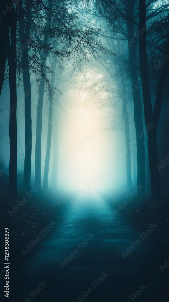 Naklejka premium teal and white gradient light in soft mist