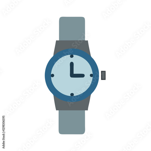 Stylish vector icon of a wristwatch showcasing a minimalist design with simple hour and minute markers on a light background