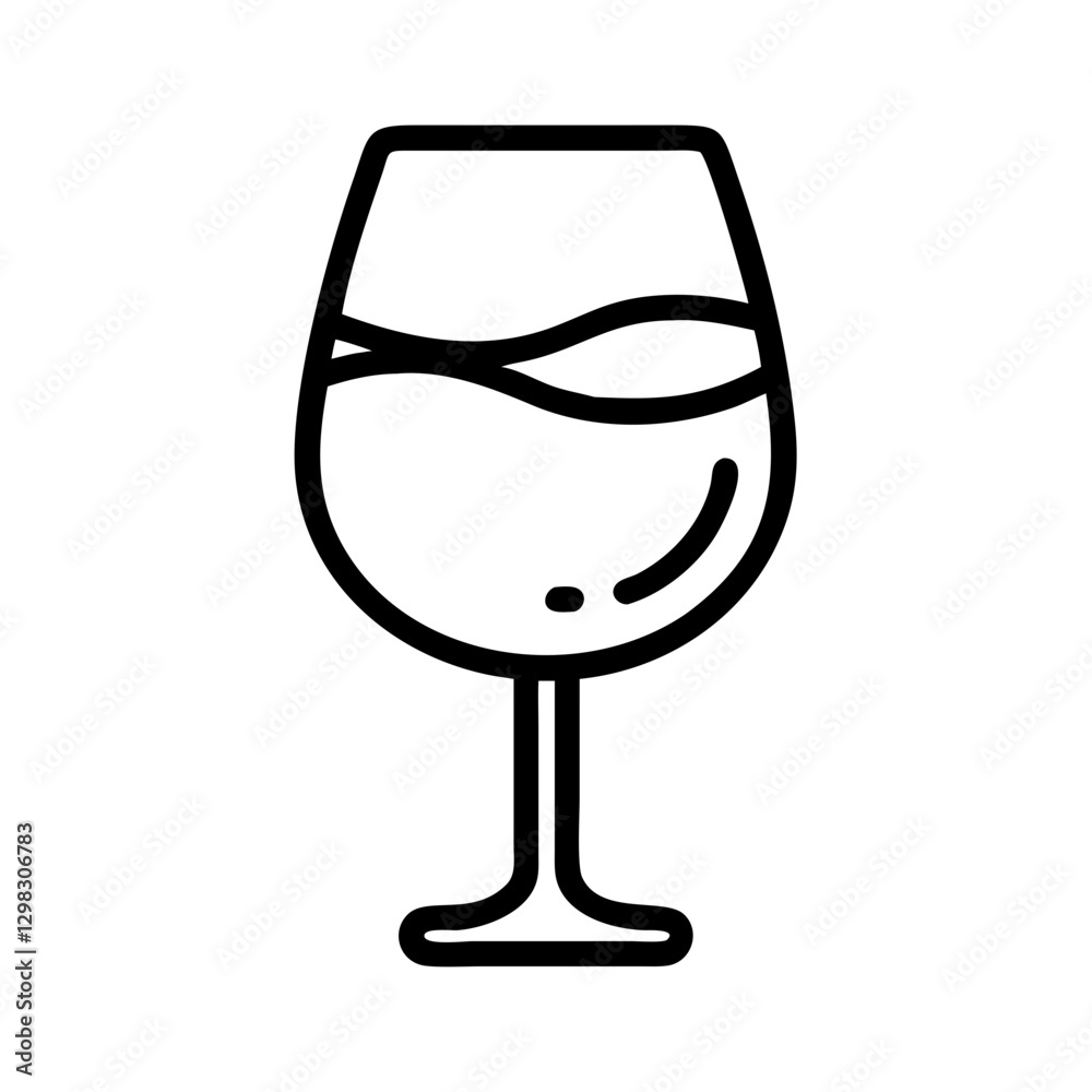 Iconic vector illustration of a wine glass showcasing elegance and simplicity suitable for various design applications Iconic vector illustration of a wine glass showcasing elegance and simplicity suitable for various design applications