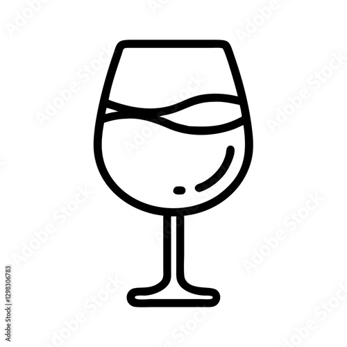 Iconic vector illustration of a wine glass showcasing elegance and simplicity suitable for various design applications