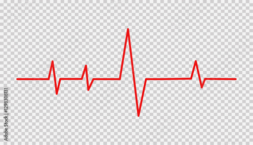 Red Pulse – A vibrant red electrocardiogram (ECG) waveform representing the rhythm of life, heartbeat, and vital signs, symbolizing energy, urgency, and the essence of human existence in a medical