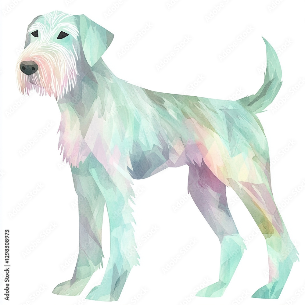 Fototapeta premium Creepy and Ugly Simple Irish Wolfhound Dog with Distinctive Features Unique Expressions and Unusual Appearance Captured in a Striking Stock Photo for Animal Lovers and Dog Enthusiasts