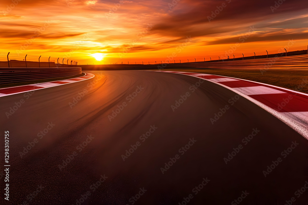 Naklejka premium Sunset Racetrack Illustration