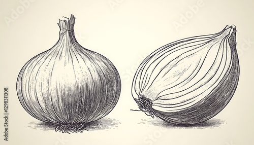 Wallpaper Mural Onion Illustration, Drawing, Food Art Torontodigital.ca