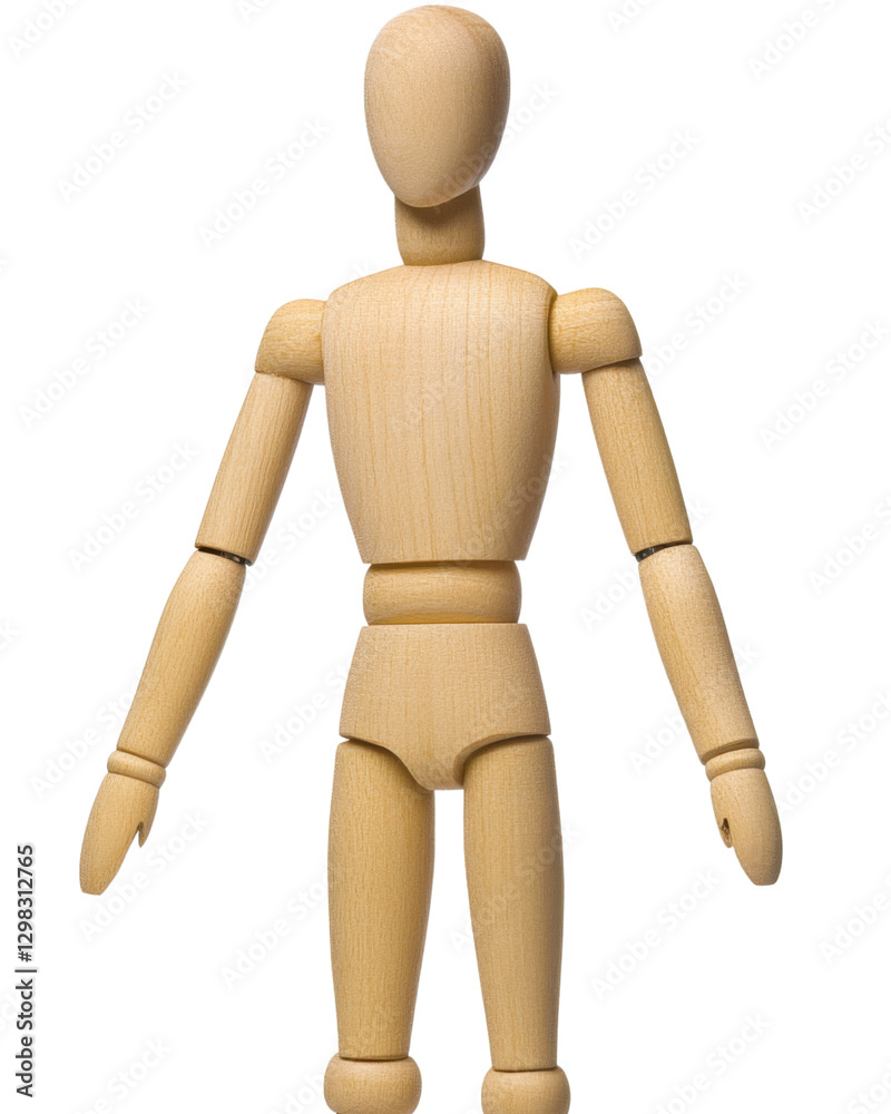 Wooden mannequin standing with arms outstretched on transparent background Wooden mannequin standing with arms outstretched on transparent background