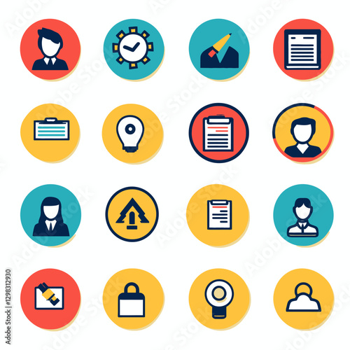 Business Icon Collection - Office, Management, Idea, Document, and Security