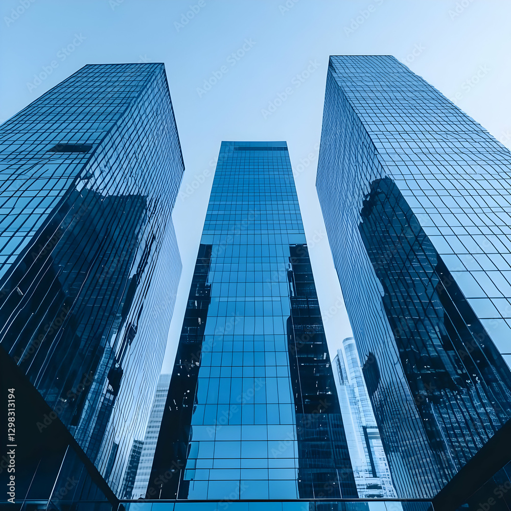 Modern Glass Skyscrapers Illustration Modern Glass Skyscrapers Illustration