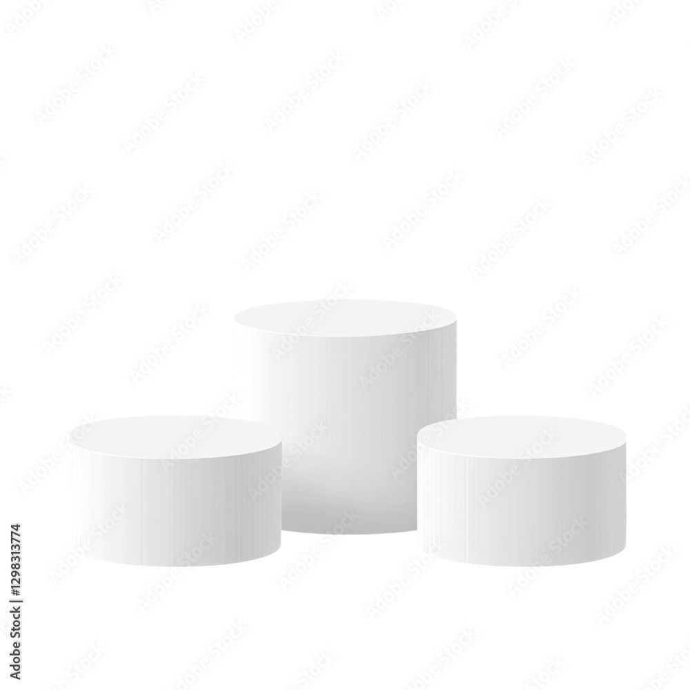 cylindrical pedestals, round platforms for product presentation on an transparent background cylindrical pedestals, round platforms for product presentation on an transparent background