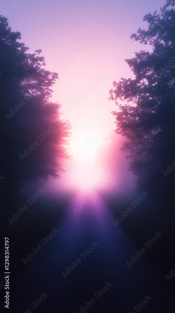 Obraz premium neon pink and purple lights blending into fog