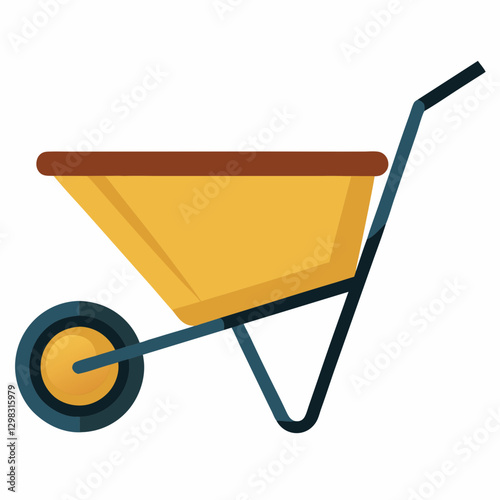 Wheelbarrow icon in minimalistic style on white background