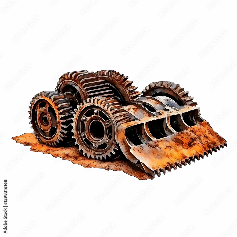 Obraz premium Rusty Gears Illustration