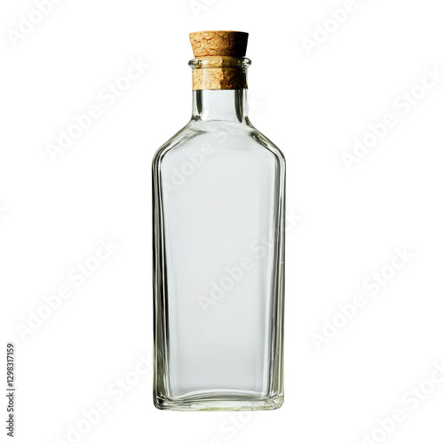 Wallpaper Mural Clear empty glass bottle with cork stopper isolated on a transparent background, suitable for various uses, Empty bottle isolated on transparent backgroundfile Torontodigital.ca