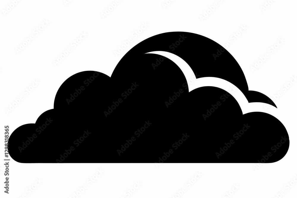 vector sky icon black silhouette on white background vector sky icon black silhouette on white background