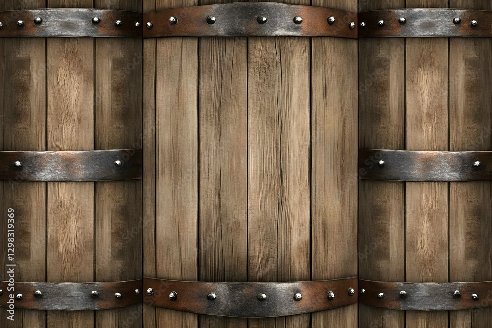 Fototapeta premium Wooden Barrel 3D Background Texture