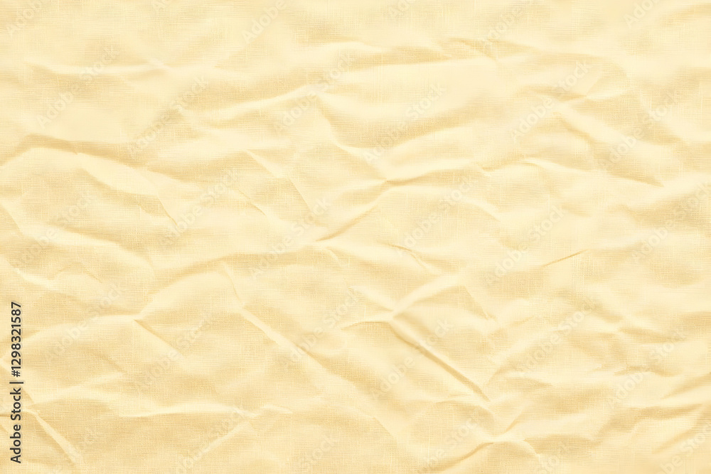 Cream Wrinkled Fabric Texture Background Cream Wrinkled Fabric Texture Background