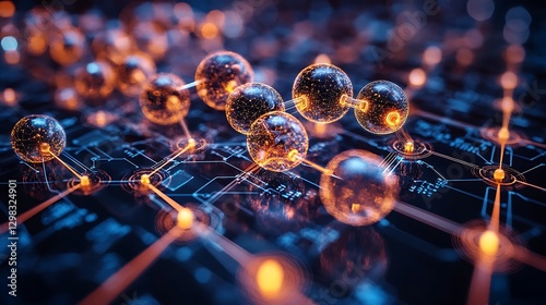Futuristic vector of AI technology in pharma analytics examining clinical studies and market insights