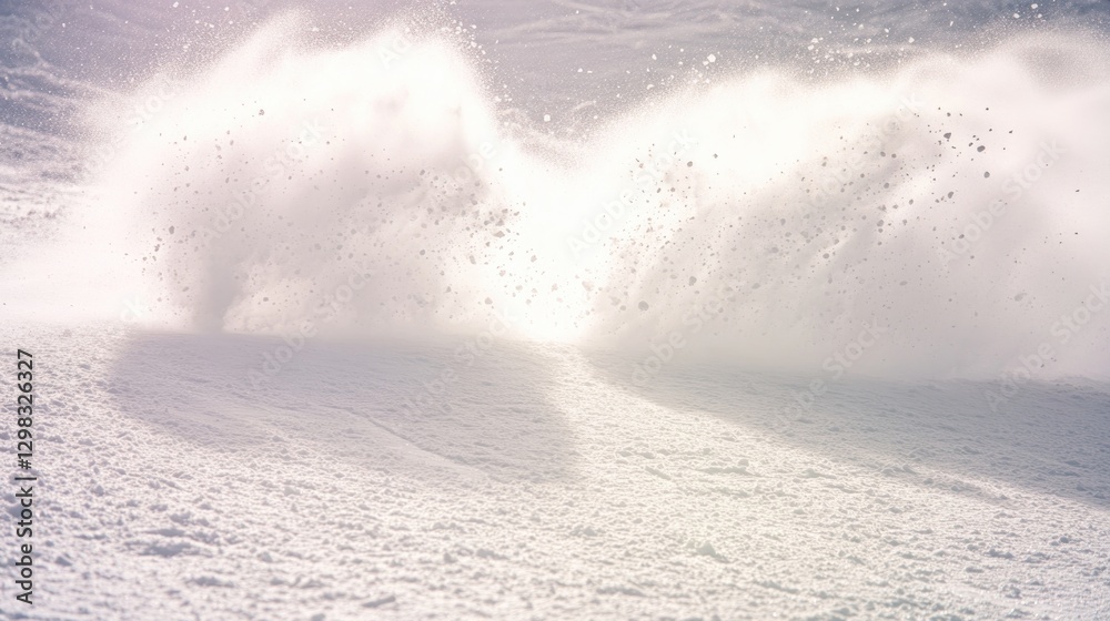 Fototapeta premium Snow drifts create mesmerizing patterns, showcasing soft white t