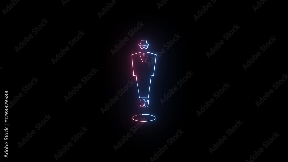 Man icon glowing neon various color people. Abstract neon man icon screen . Man icon glowing neon various color people. Abstract neon man icon screen .