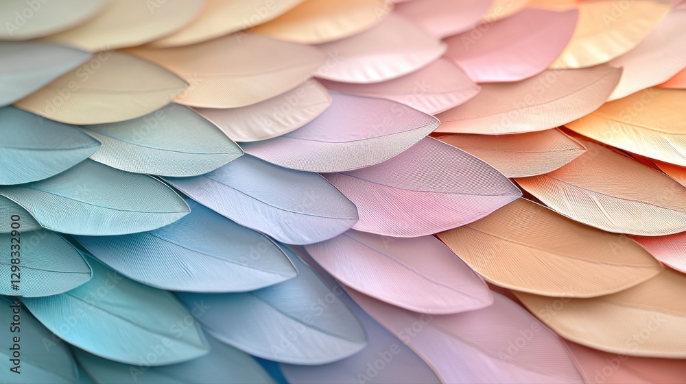 Abstract pastel leaf pattern creates a seamless and soothing visual texture.