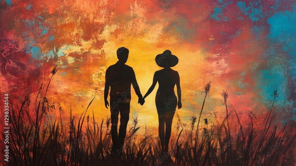 Obraz premium couple holding hands 