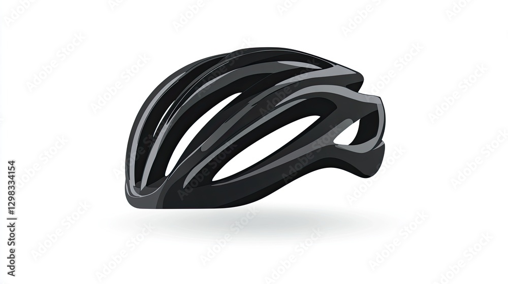 Naklejka premium Black Bicycle Helmet Illustration
