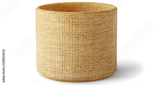 A large, round basket made of woven material