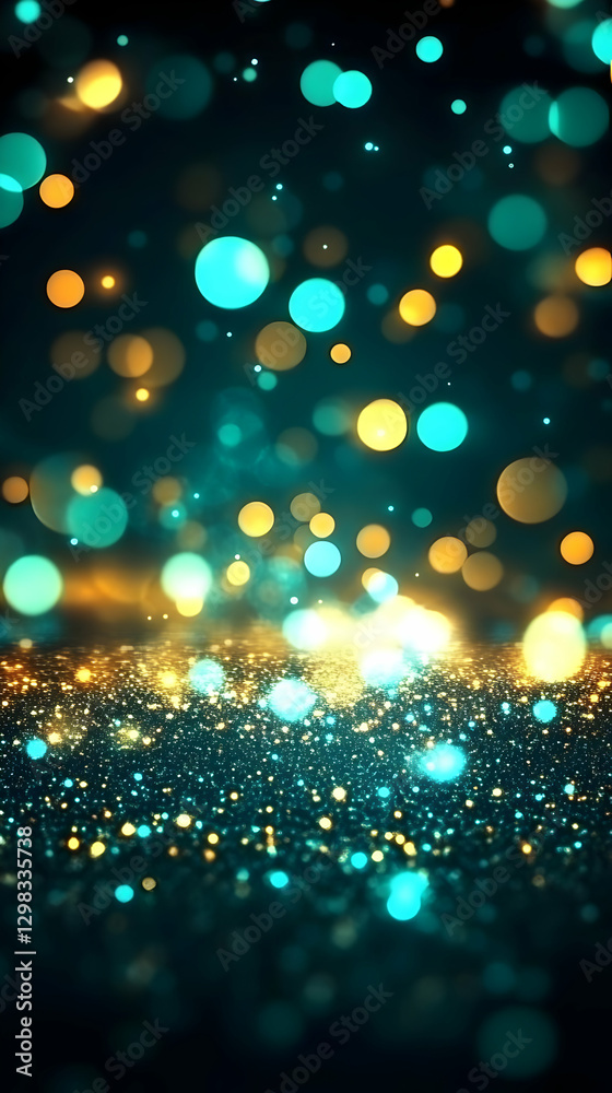 Teal and Gold Glitter Abstract Background Teal and Gold Glitter Abstract Background