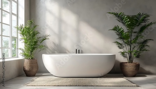 Modern Bathroom with Plants