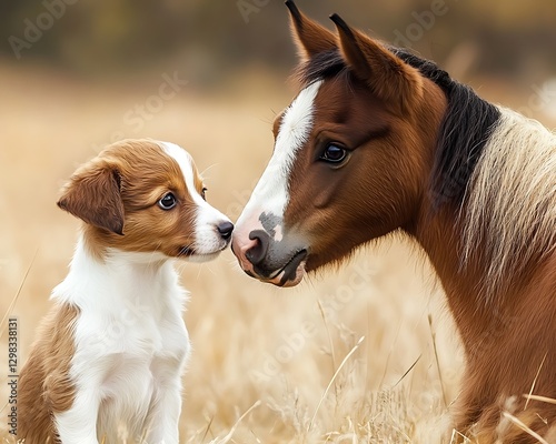Puppy & Horse Meadow Encounter