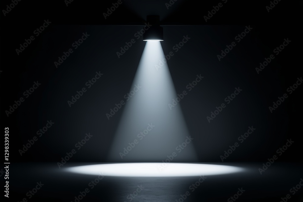 Obraz premium a dark room with a light coming from the ceiling