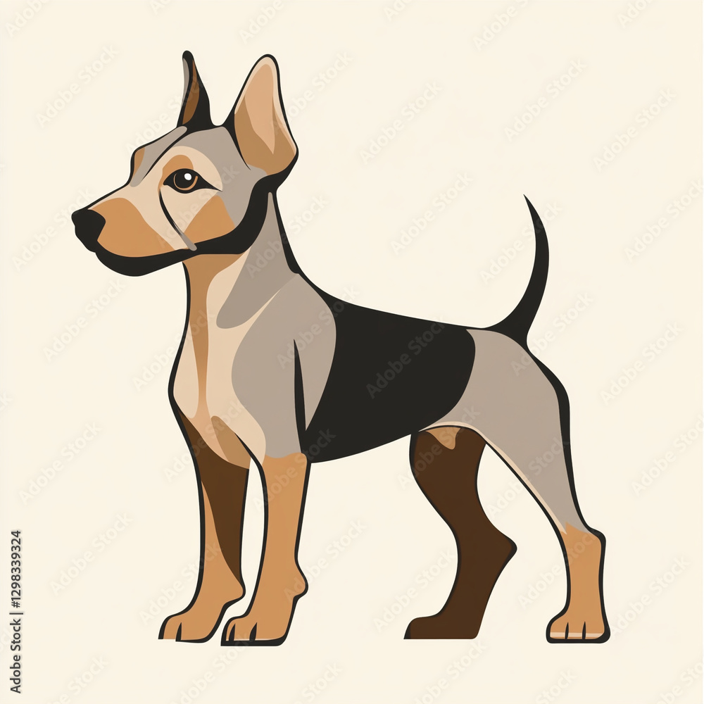 Modern Logo Design Featuring an Australian Terrier Dog in a Pale Color Palette Perfect for Pet Lovers and Dog Enthusiasts Seeking Unique and Stylish Branding Solutions