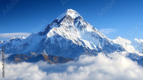 Majestic Mountain Peak Above Clouds