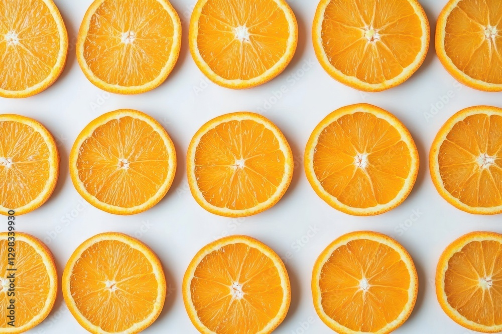 Orange slices pattern on white background (2)