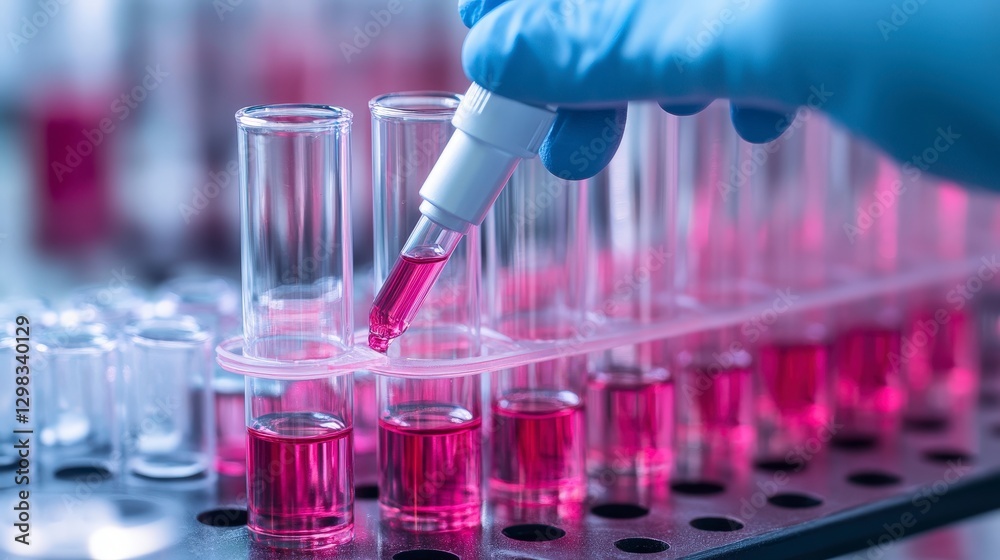 Laboratory Experiment with Test Tube and Pipette for Chemical Analysis Laboratory Experiment with Test Tube and Pipette for Chemical Analysis
