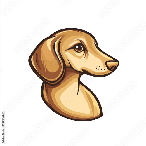 Modern Pale Logo Featuring a Stylish Dachshund Dog Design Perfect for Pet Lovers and Dog Enthusiasts Showcasing a Unique Blend of Simplicity and Charm in Graphic Art photo