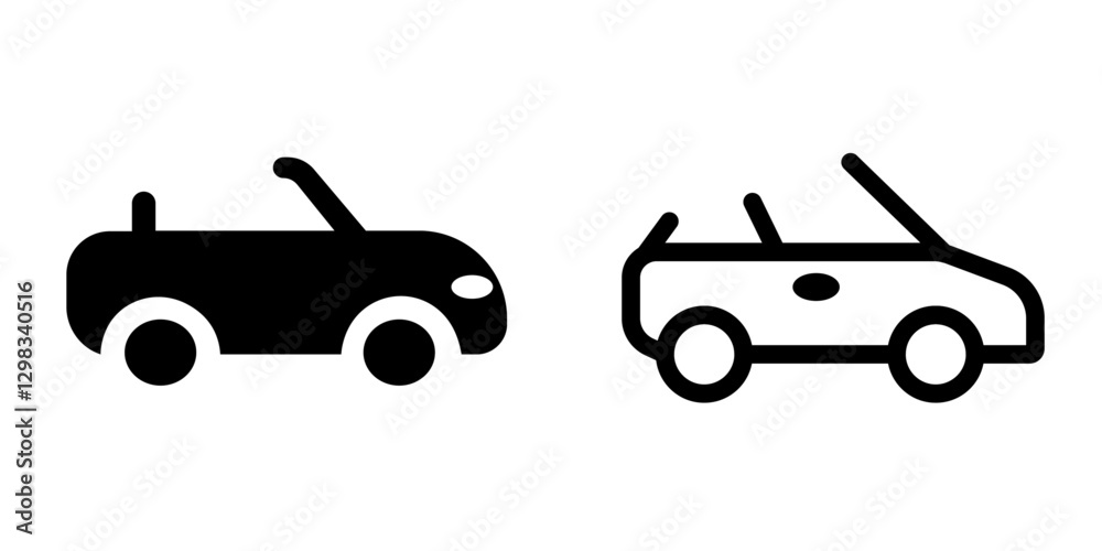 Modern Convertible Icon Design Symbol Set Modern Convertible Icon Design Symbol Set